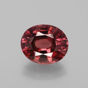 2.65カラットの天然濃いレッドワインジルコン（8.4×7 mm・オーバルカット）