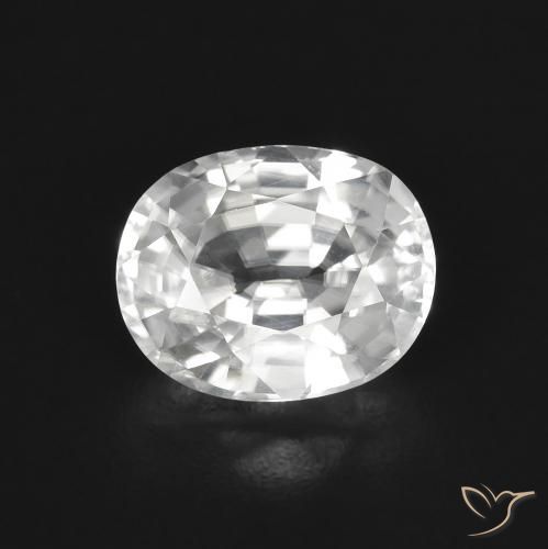 3.04ct 天然 ホワイト ジルコン, 楕円形, VVS-VS