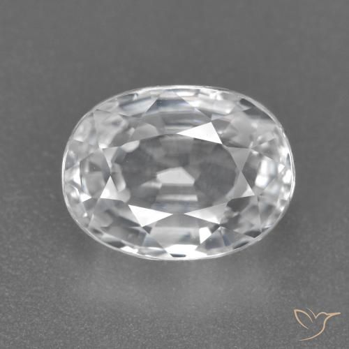 3.06ct 天然 ホワイト ジルコン, 楕円形, VVS