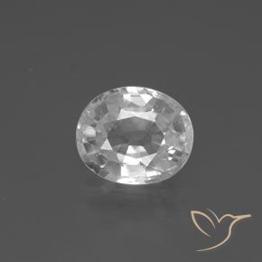 2.87ct 天然 ホワイト ジルコン, 楕円形, VVS