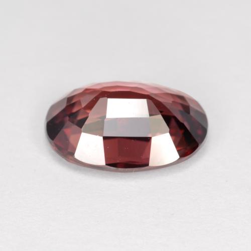 3.46カラットの天然ディープレッドジルコン（10.3×7.6 mm・オーバルカット）