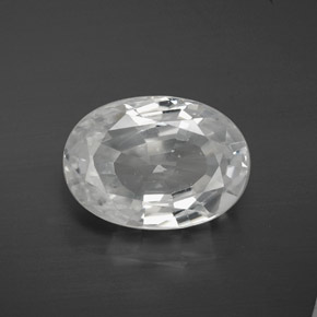 10.67カラットの天然ホワイトジルコン（13.9×10 mm・オーバルカット）