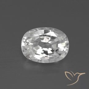 2.85ct 天然 ホワイト ジルコン, 楕円形, VVS