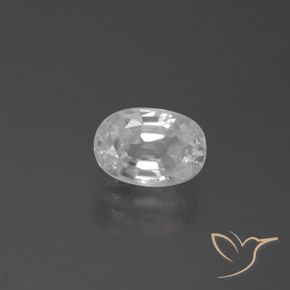 3.36ct 天然 ホワイト ジルコン, 楕円形, VVS