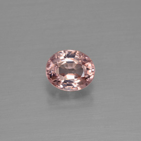 1.03カラットの天然オレンジローズジルコン（6.1×5.1 mm・オーバルカット）
