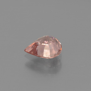 0.98カラットの天然ピーチジルコン（6.4×5.7 mm・洋梨の形）