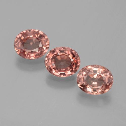 3.05カラットの天然インディアンレッドジルコン（6.1×5.2 mm・オーバルカット）
