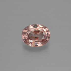 1.47カラットの天然ピーチジルコン（7.2×5.7 mm・オーバルカット）