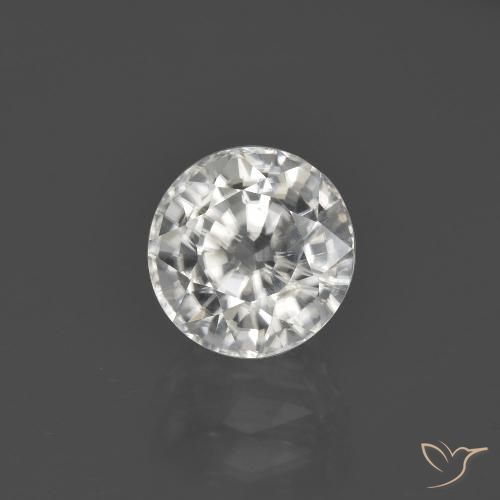 3.22ct 天然 ウォームホワイト ジルコン, ラウンド, VS-SI