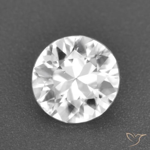 1.60ct 天然 クリアホワイト ジルコン, ラウンド, VS