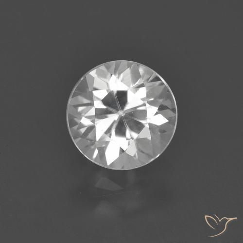 1.56ct 天然 ホワイト ジルコン, ラウンド, VVS-VS