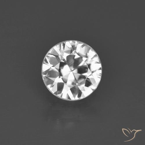 1.45ct 天然 クリアホワイト ジルコン, ラウンド, VVS-VS