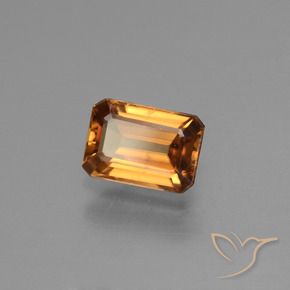 1.61カラットの天然アースオレンジジルコン、八角形 / エメラルドカット、VS