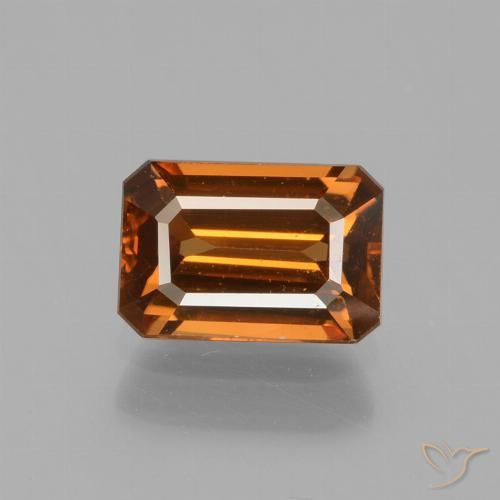 1.44ct 天然 ディープオレンジ ジルコン, エメラルドカット, VVS-VS