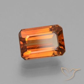 1.83カラットの天然ディープオレンジジルコン、八角形 / エメラルドカット、VS