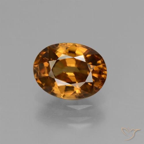 2.04ct 天然 濃いシナモンブラウン ジルコン, 楕円形, VVS