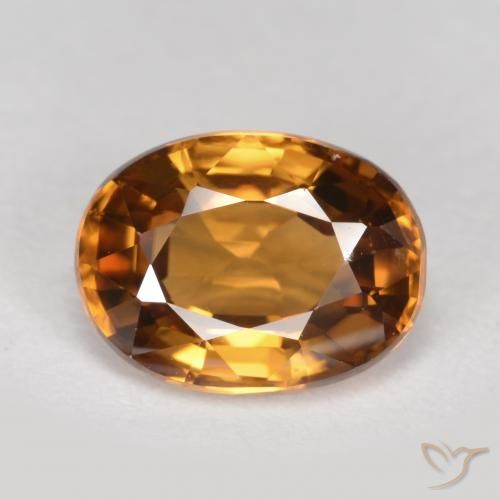 2.03ct 天然 ミディアムダークオレンジ ジルコン, 楕円形, VVS