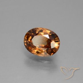 1.98カラットの天然ディープオレンジジルコン、楕円形、VS