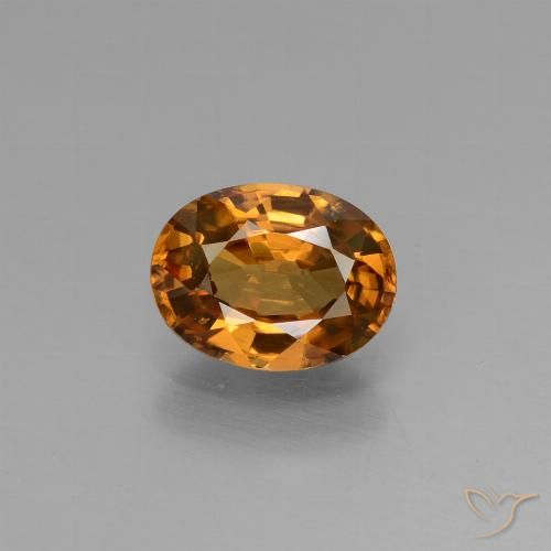1.92ct 天然 ミディアムオレンジ ジルコン, 楕円形, VVS-VS