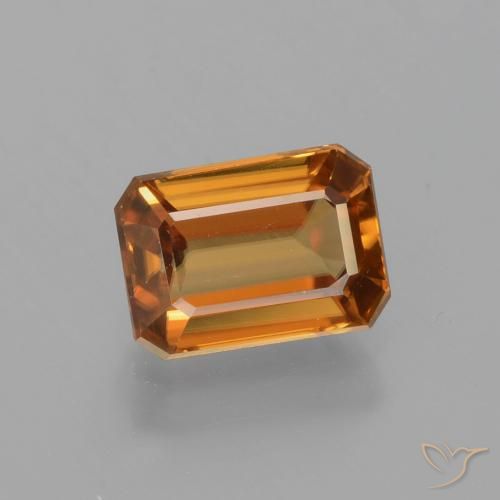 1.65ct 天然 ディープオレンジ ジルコン, エメラルドカット, VVS