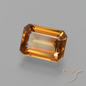 1.65カラットの天然ディープオレンジジルコン、八角形 / エメラルドカット、VVS