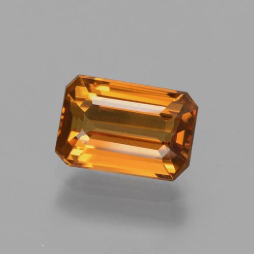 1.51カラットの天然ミディアムオレンジジルコン（7.2×4.8 mm・エメラルドカット）