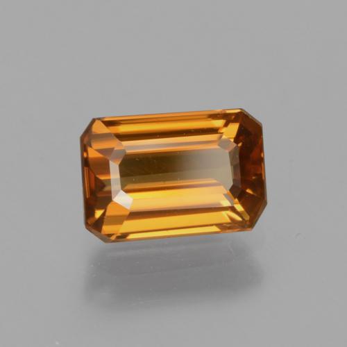 1.51カラットの天然ミディアムオレンジジルコン（7.2×4.8 mm・エメラルドカット）