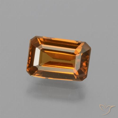 1.28ct 天然 ディープオレンジ ジルコン, エメラルドカット, VVS