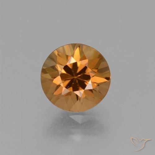 1.91ct 天然 ミディアムオレンジ ジルコン, ラウンド, VVS-VS