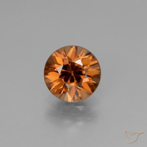 1.87ct 天然 茶色がかったオレンジ ジルコン, ラウンド, VVS-VS