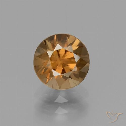 2.15ct 天然 ミディアムオレンジ ジルコン, ラウンド, VVS