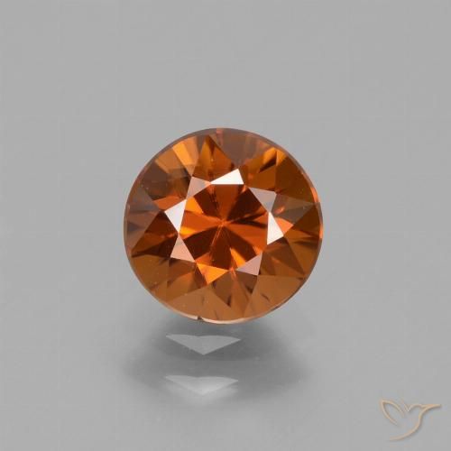 1.72ct 天然 黄色がかったオレンジ ジルコン, ラウンド, VVS-VS