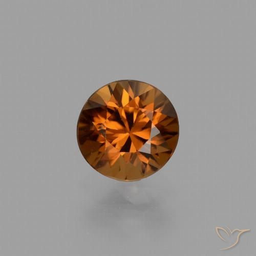 1.43ct 天然 濃い茶色がかったオレンジ ジルコン, ラウンド, VVS-VS