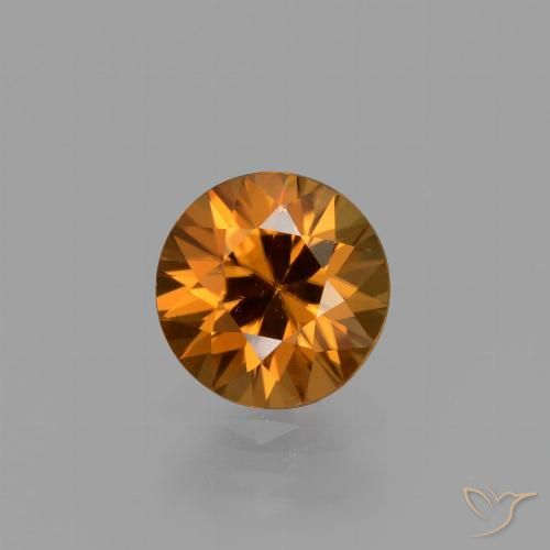 1.46ct 天然 ミディアムオレンジ ジルコン, ラウンド, VVS-VS