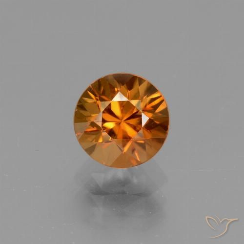 1.52ct 天然 黄色がかったオレンジ ジルコン, ラウンド, VVS-VS