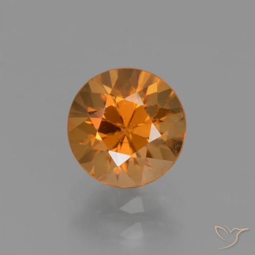 1.66ct 天然 ディープオレンジ ジルコン, ラウンド, VVS-VS