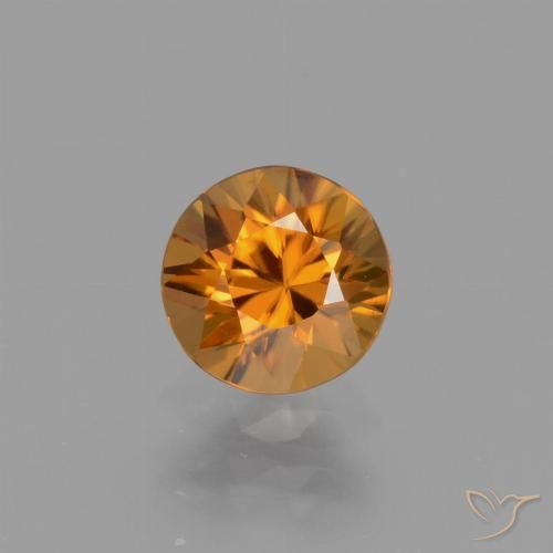 1.10ct 天然 オレンジブラウン ジルコン, ラウンド, VVS-VS
