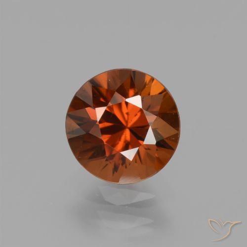 1.56ct 天然 赤みがかったオレンジ ジルコン, ラウンド, VVS-VS