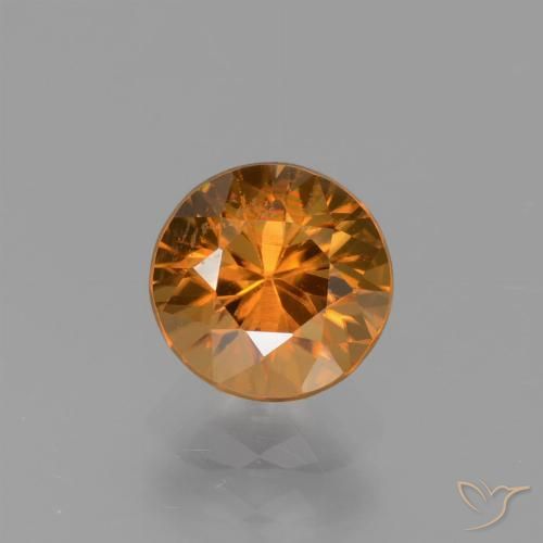 1.68ct 天然 茶色がかったオレンジ ジルコン, ラウンド, VVS-VS