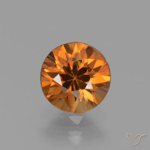 1.57ct 天然 茶色がかったオレンジ ジルコン, ラウンド, VS