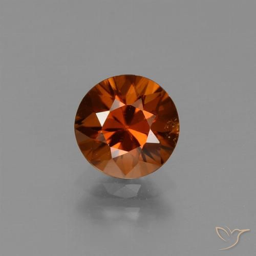 1.49ct 天然 赤みがかったオレンジ ジルコン, ラウンド, VVS