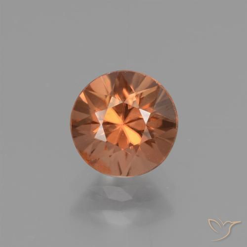 1.60ct 天然 ミディアムオレンジ ジルコン, ラウンド, VVS-VS