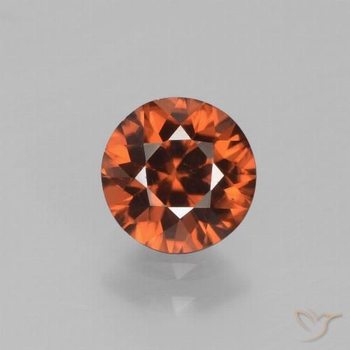 1.45ct 天然 ディープオレンジ ジルコン, ラウンド, VVS-VS
