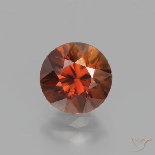 1.71ct 天然 アンバーオレンジ ジルコン, ラウンド, VVS-VS