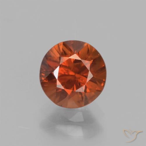 1.71ct 天然 ダークオレンジ ジルコン, ラウンド, VS