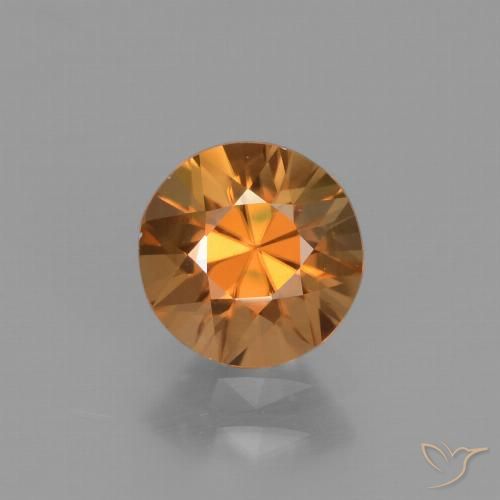1.59ct 天然 ミディアムオレンジ ジルコン, ラウンド, VVS