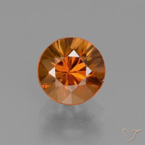 1.46ct 天然 黄色がかったオレンジ ジルコン, ラウンド, VVS