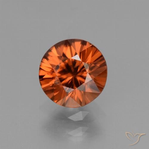 1.36ct 天然 アンバーオレンジ ジルコン, ラウンド, VS
