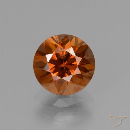 1.49ct 天然 赤みがかったオレンジ ジルコン, ラウンド, VS