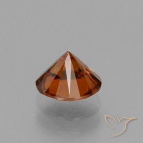 1.49カラットの天然赤みがかったオレンジジルコン、ラウンド、VS